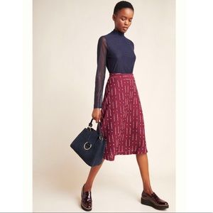 Anthropologie Anisa Textured Midi Skirt